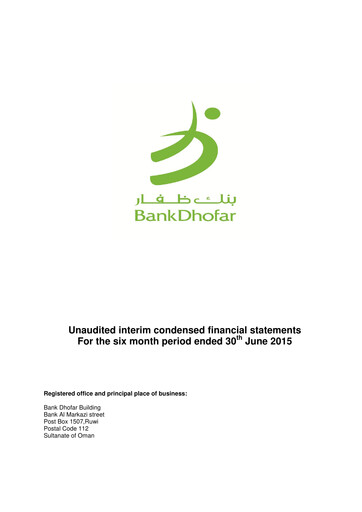 Vorschaubild Bank Dhofar Finanzmitteilung 2015-q2