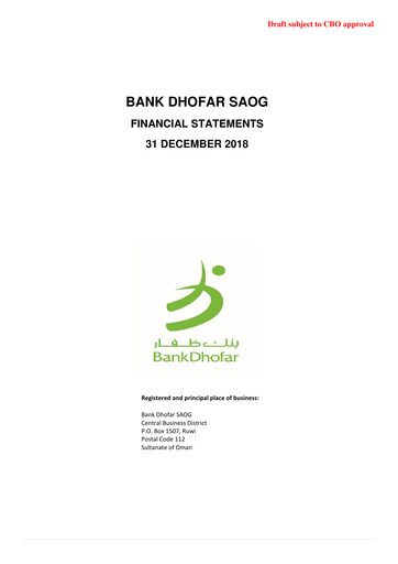Vorschaubild Bank Dhofar Finanzmitteilung 2018-q4