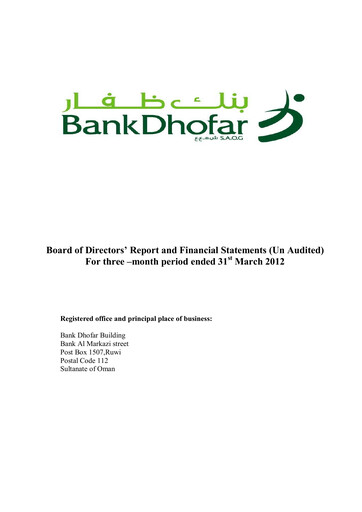 Thumbnail Bank Dhofar Quarterly Report 2012-q1