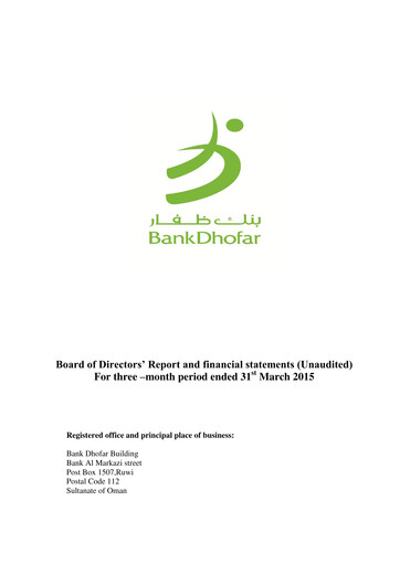 Thumbnail Bank Dhofar Quarterly Report 2015-q1