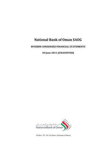 Thumbnail National Bank of Oman Financial Statement 2011-h1