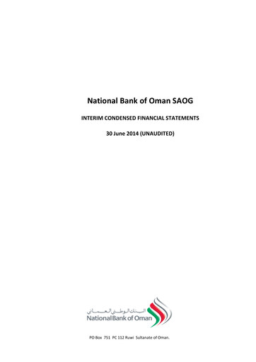 Thumbnail National Bank of Oman Financial Statement 2014-h1