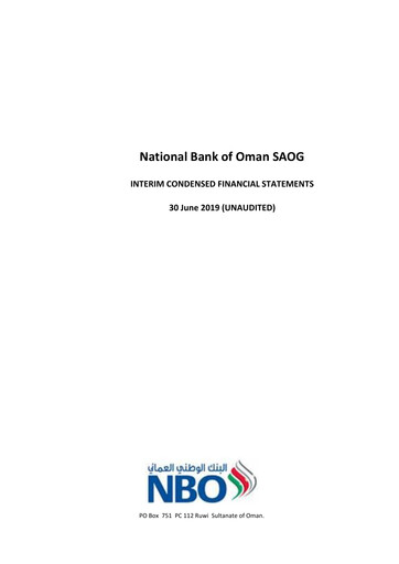 Thumbnail National Bank of Oman Financial Statement 2019-h1
