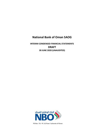 Thumbnail National Bank of Oman Financial Statement 2020-h1