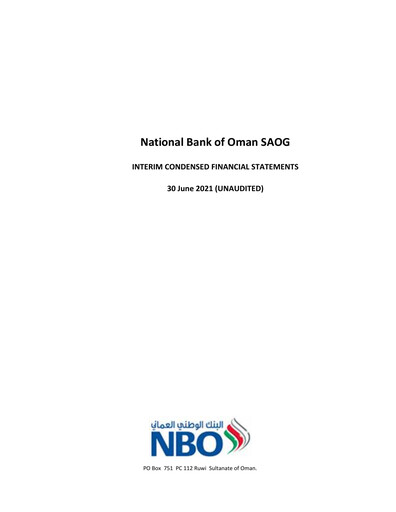 Thumbnail National Bank of Oman Financial Statement 2021-h1