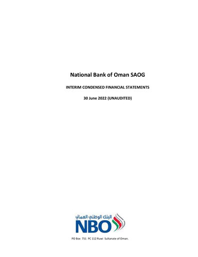 Thumbnail National Bank of Oman Financial Statement 2022-h1
