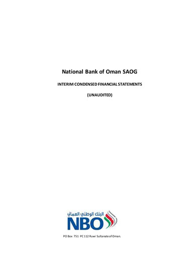 Thumbnail National Bank of Oman Quarterly Report 2021-q1