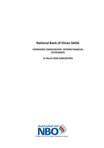 Thumbnail National Bank of Oman Quarterly Report 2026-q1