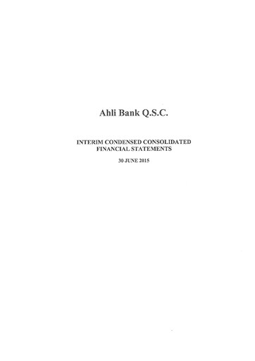 Thumbnail Ahlibank Financial Statement 2015-h1