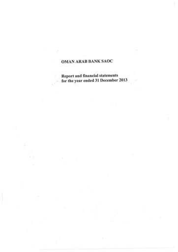 Thumbnail Oman Arab Bank Financial Statement 2013