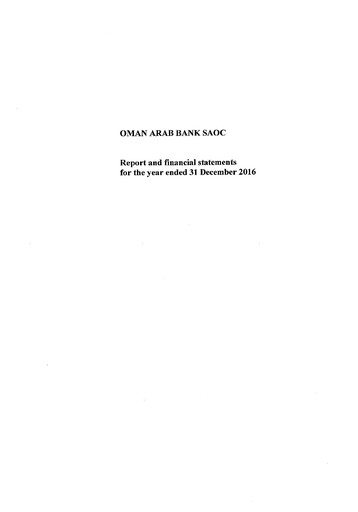 Thumbnail Oman Arab Bank Financial Statement 2016