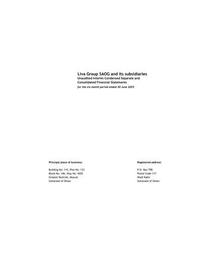 Thumbnail Liva Group Financial Statement 2025-h1