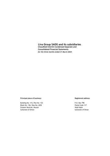 Miniature Liva Group Rapport trimestriel 2025-q1