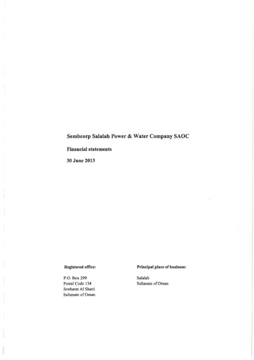 Thumbnail Sembcorp Salalah Power & Water Company Financial Statement 2013-h1