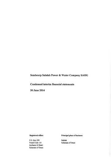 Thumbnail Sembcorp Salalah Power & Water Company Financial Statement 2014-h1