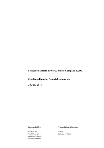 Thumbnail Sembcorp Salalah Power & Water Company Financial Statement 2015-h1