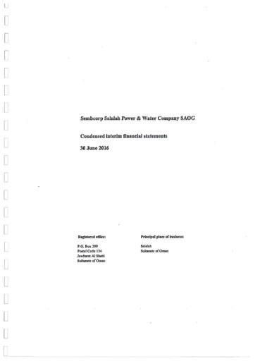 Thumbnail Sembcorp Salalah Power & Water Company Financial Statement 2016-h1