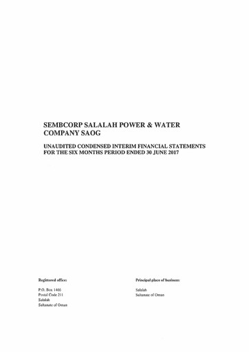 Thumbnail Sembcorp Salalah Power & Water Company Financial Statement 2017-h1