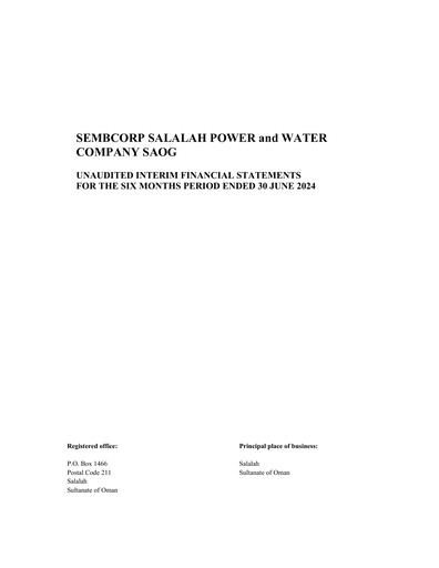 Thumbnail Sembcorp Salalah Power & Water Company Financial Statement 2024-h1