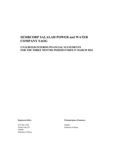 Thumbnail Sembcorp Salalah Power & Water Company Financial Statement 2024-q1