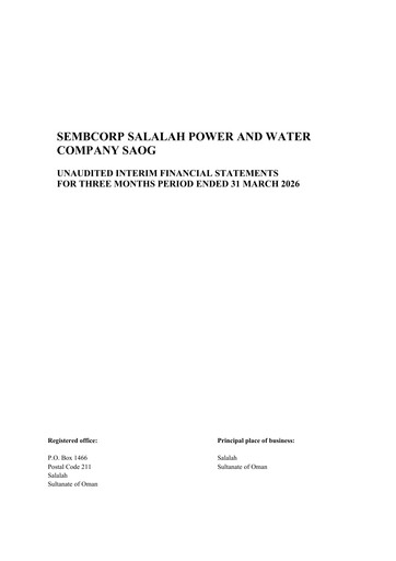 Thumbnail Sembcorp Salalah Power & Water Company Financial Statement 2026-q1