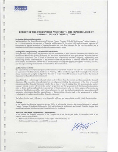 Thumbnail National Finance Financial Statement 2009