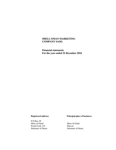 Thumbnail Shell Oman Marketing Company Financial Statement 2016