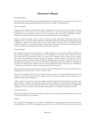 Vorschaubild Oman Refreshment Company (Pepsi Oman) Jahresbericht 2015