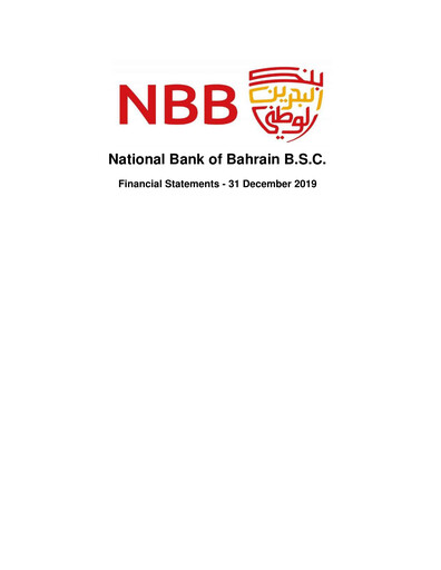 Thumbnail National Bank of Bahrain Financial Statement 2019