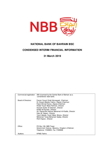 Thumbnail National Bank of Bahrain Quarterly Report 2019-q1