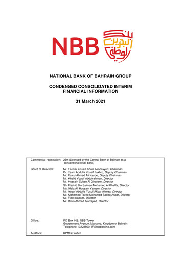 Thumbnail National Bank of Bahrain Quarterly Report 2021-q1