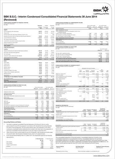 Thumbnail Bank of Bahrain and Kuwait Half-year Report 2014-h1