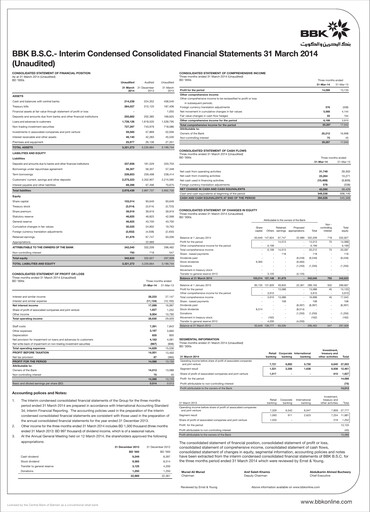 Thumbnail Bank of Bahrain and Kuwait Quarterly Report 2014-q1