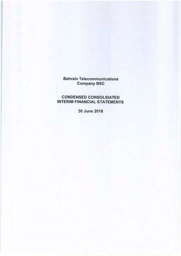 Thumbnail Batelco (Bahrain Telecommunication Company) Financial Statement 2018-h1