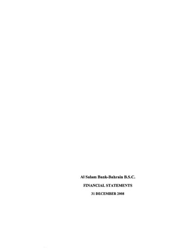 Thumbnail Al Salam Bank Financial Statement 2008