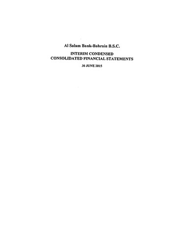 Thumbnail Al Salam Bank Financial Statement 2015-h1