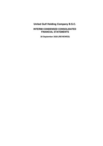Thumbnail United Gulf Holding Company Financial Statement 2020-9m