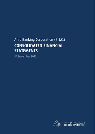 Thumbnail Bank ABC (Arab Banking Corporation) Financial Statement 2013