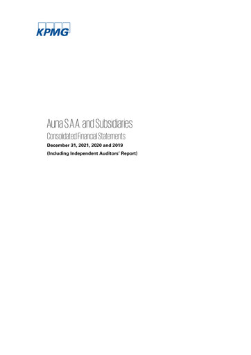 Miniature Auna Bilan financier 2021