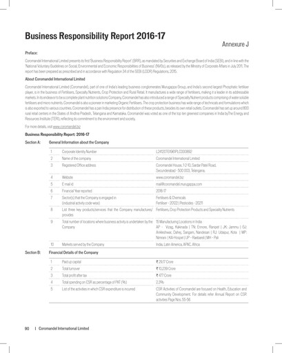 Thumbnail Coromandel ESG Report 2016-2017