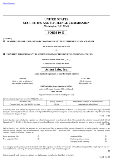 Miniature Astera Labs Rapport trimestriel 2025-q2