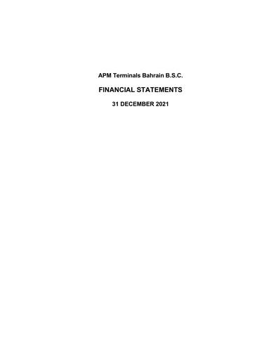 Thumbnail APM Terminals Bahrain Financial Statement 2021