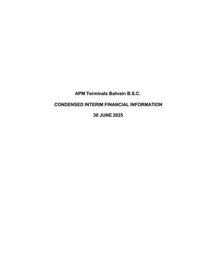 Miniature APM Terminals Bahrain Rapport semestriel 2025