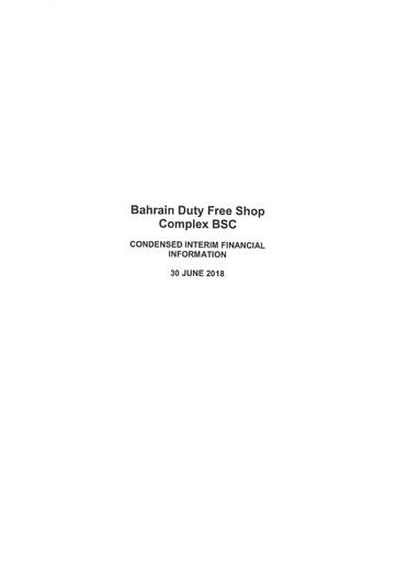 Thumbnail Bahrain Duty Free Shop Complex Financial Statement 2018-h1
