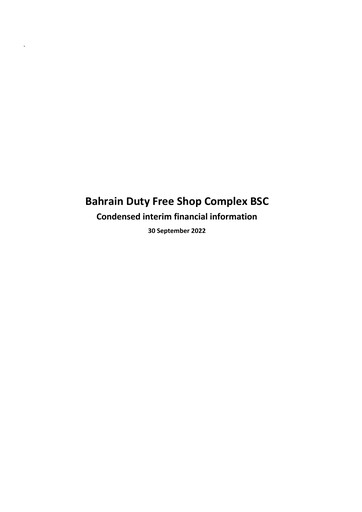 Thumbnail Bahrain Duty Free Shop Complex Financial Statement 2022-9m