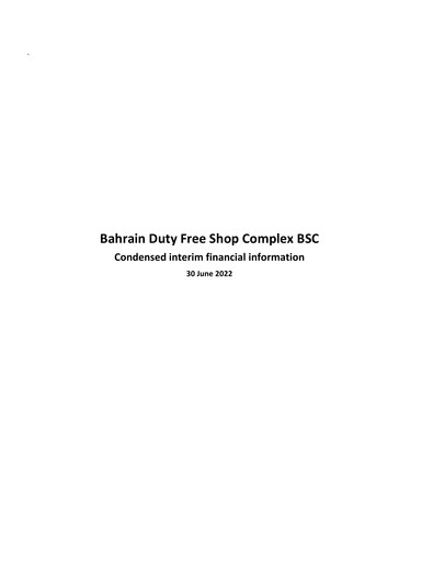 Thumbnail Bahrain Duty Free Shop Complex Financial Statement 2022-h1