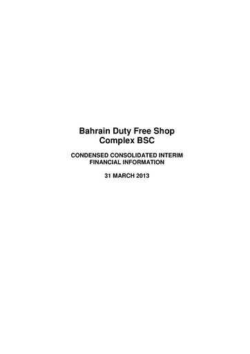 Thumbnail Bahrain Duty Free Shop Complex Quarterly Report 2013-q1
