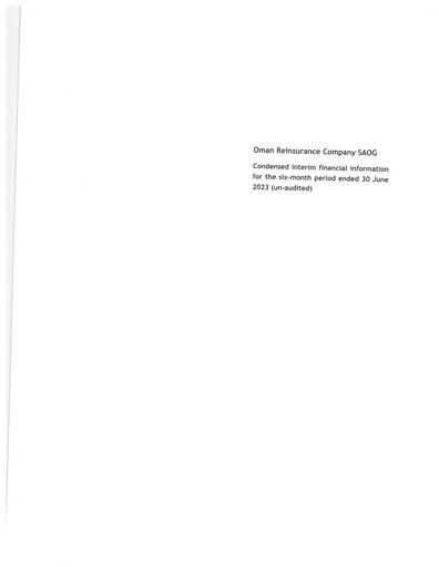 Thumbnail Oman Reinsurance Financial Report 2023-h1