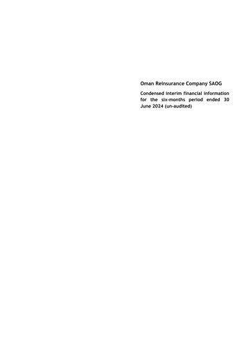 Thumbnail Oman Reinsurance Financial Report 2024-h1