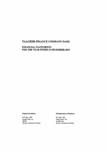 Thumbnail Taageer Finance Financial Statement 2019